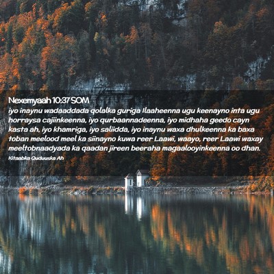 Picture 02 - Nexemyaah 10:37 SOM - iyo inaynu wadaaddada qolalka guriga Ilaaheenna - Bible Verse Picture