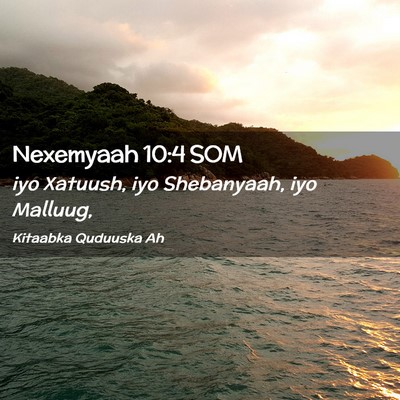 Picture 02 - Nexemyaah 10:4 SOM - iyo Xatuush, iyo Shebanyaah, iyo - Bible Verse Picture