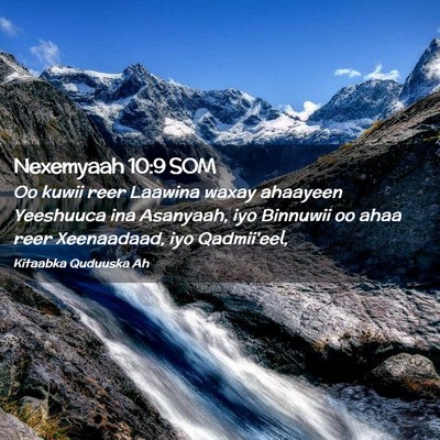Picture 02 - Nexemyaah 10:9 SOM - Oo kuwii reer Laawina waxay ahaayeen Yeeshuuca - Bible Verse Picture