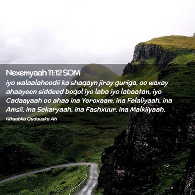 Picture 02 - Nexemyaah 11:12 SOM - iyo walaalahoodii ka shaqayn jiray guriga, oo - Bible Verse Picture