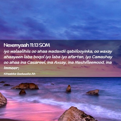 Picture 02 - Nexemyaah 11:13 SOM - iyo walaalihiis oo ahaa madaxdii qabiilooyinka, - Bible Verse Picture