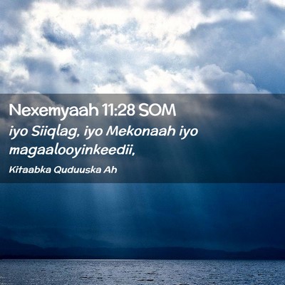 Picture 02 - Nexemyaah 11:28 SOM - iyo Siiqlag, iyo Mekonaah iyo - Bible Verse Picture
