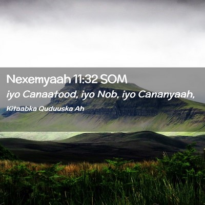 Picture 02 - Nexemyaah 11:32 SOM - iyo Canaatood, iyo Nob, iyo - Bible Verse Picture