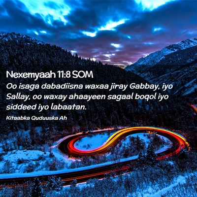 Picture 02 - Nexemyaah 11:8 SOM - Oo isaga dabadiisna waxaa jiray Gabbay, iyo - Bible Verse Picture