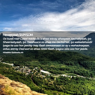 Picture 02 - Nexemyaah 12:24 SOM - Oo kuwii reer Laawi madaxda u ahaa waxay ahaayeen - Bible Verse Picture