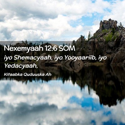 Picture 02 - Nexemyaah 12:6 SOM - iyo Shemacyaah, iyo Yooyaariib, iyo - Bible Verse Picture