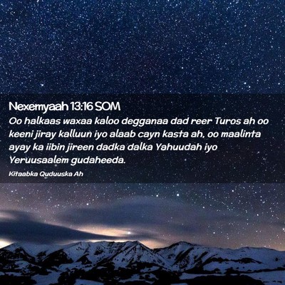 Picture 02 - Nexemyaah 13:16 SOM - Oo halkaas waxaa kaloo degganaa dad reer Turos ah - Bible Verse Picture