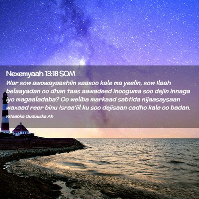 Picture 02 - Nexemyaah 13:18 SOM - War sow awowayaashiin saasoo kale ma yeelin, sow - Bible Verse Picture