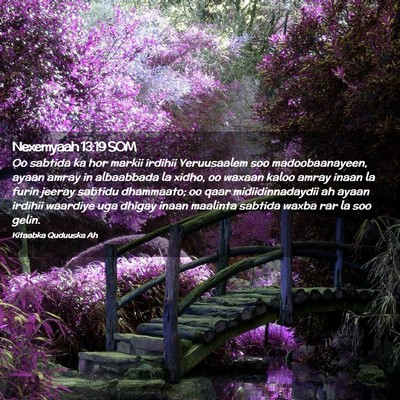 Picture 02 - Nexemyaah 13:19 SOM - Oo sabtida ka hor markii irdihii Yeruusaalem soo - Bible Verse Picture