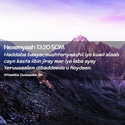 Picture 02 - Nexemyaah 13:20 SOM - Haddaba baayacmushtariyaashii iyo kuwii alaab - Bible Verse Picture