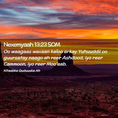 Picture 02 - Nexemyaah 13:23 SOM - Oo waagaas waxaan kaloo arkay Yuhuuddii oo - Bible Verse Picture