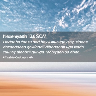 Picture 02 - Nexemyaah 13:8 SOM - Haddaba taasu aad bay ii murugaysay, sidaas - Bible Verse Picture