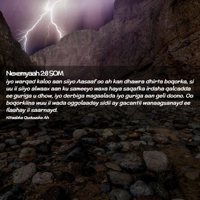 Picture 02 - Nexemyaah 2:8 SOM - iyo warqad kaloo aan siiyo Aasaaf oo ah kan - Bible Verse Picture