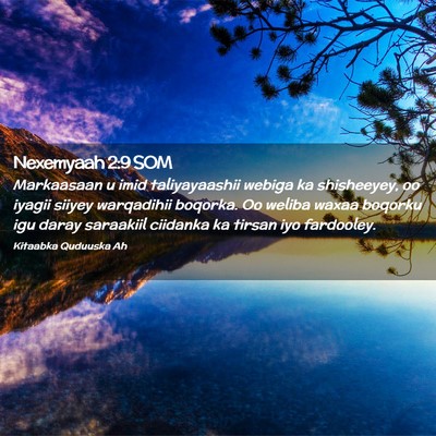 Picture 02 - Nexemyaah 2:9 SOM - Markaasaan u imid taliyayaashii webiga ka - Bible Verse Picture