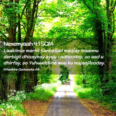 Picture 02 - Nexemyaah 4:1 SOM - Laakiinse markii Sanballad maqlay inaannu - Bible Verse Picture