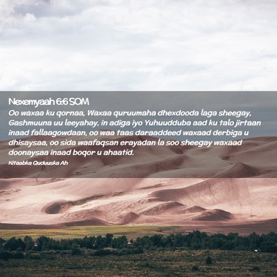Picture 02 - Nexemyaah 6:6 SOM - Oo waxaa ku qornaa, Waxaa quruumaha dhexdooda - Bible Verse Picture