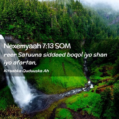 Picture 02 - Nexemyaah 7:13 SOM - reer Satuuna siddeed boqol iyo shan iyo - Bible Verse Picture