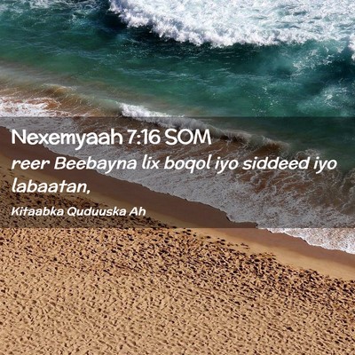 Picture 02 - Nexemyaah 7:16 SOM - reer Beebayna lix boqol iyo siddeed iyo - Bible Verse Picture
