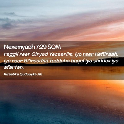 Picture 02 - Nexemyaah 7:29 SOM - raggii reer Qiryad Yecaariim, iyo reer Kefiiraah, - Bible Verse Picture