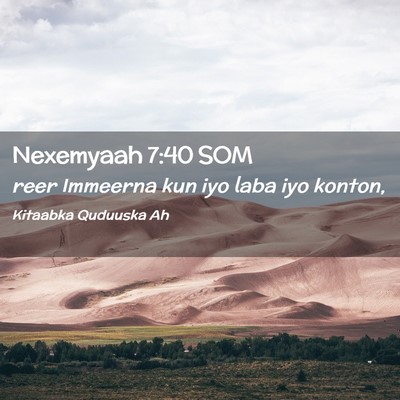 Picture 02 - Nexemyaah 7:40 SOM - reer Immeerna kun iyo laba iyo - Bible Verse Picture