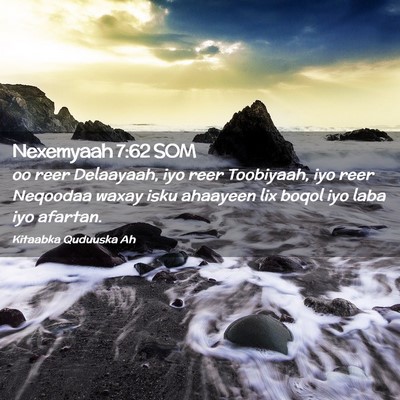 Picture 02 - Nexemyaah 7:62 SOM - oo reer Delaayaah, iyo reer Toobiyaah, iyo reer - Bible Verse Picture