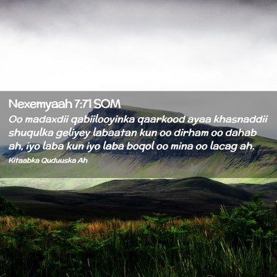 Picture 02 - Nexemyaah 7:71 SOM - Oo madaxdii qabiilooyinka qaarkood ayaa - Bible Verse Picture