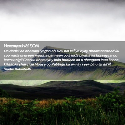 Picture 02 - Nexemyaah 8:1 SOM - Oo dadkii oo dhammu iyagoo ah sidii nin keliya - Bible Verse Picture