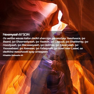 Picture 02 - Nexemyaah 8:7 SOM - Oo weliba waxaa kaloo dadkii sharciga garansiiyey - Bible Verse Picture