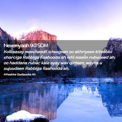 Picture 02 - Nexemyaah 9:3 SOM - Kolkaasay meeshoodii istaageen oo akhriyeen - Bible Verse Picture