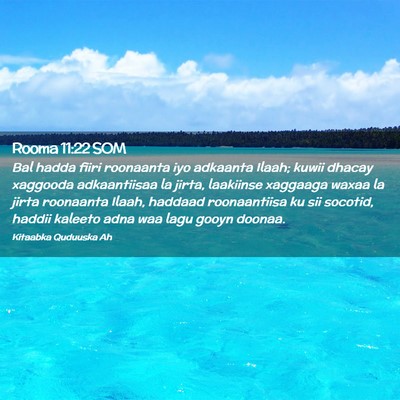 Picture 02 - Rooma 11:22 SOM - Bal hadda fiiri roonaanta iyo adkaanta Ilaah; - Bible Verse Picture