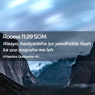 Picture 02 - Rooma 11:29 SOM - Waayo, hadiyadaha iyo yeedhidda Ilaah ka soo - Bible Verse Picture