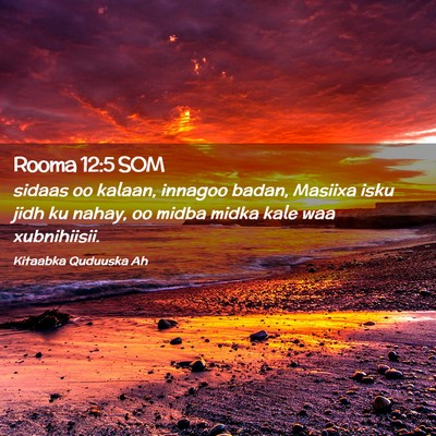 Picture 02 - Rooma 12:5 SOM - sidaas oo kalaan, innagoo badan, Masiixa isku - Bible Verse Picture