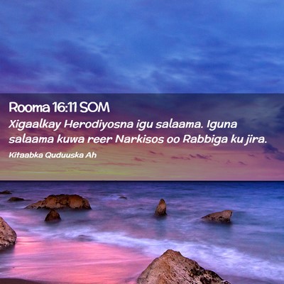 Picture 02 - Rooma 16:11 SOM - Xigaalkay Herodiyosna igu salaama. Iguna salaama - Bible Verse Picture