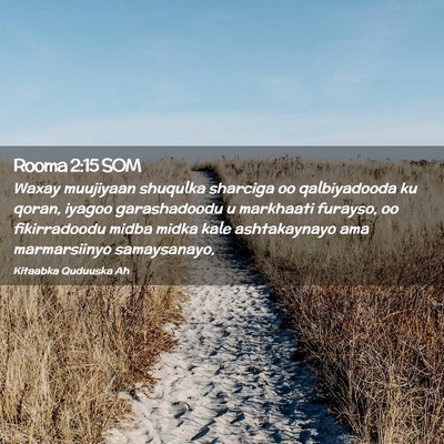 Picture 02 - Rooma 2:15 SOM - Waxay muujiyaan shuqulka sharciga oo qalbiyadooda - Bible Verse Picture