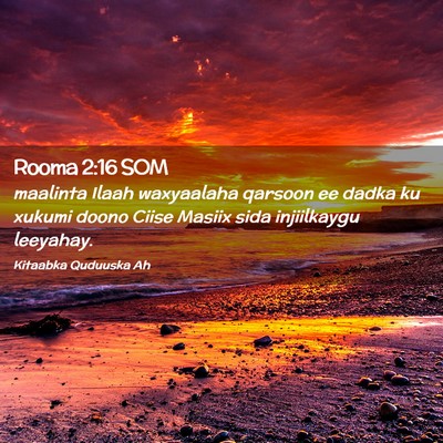 Picture 02 - Rooma 2:16 SOM - maalinta Ilaah waxyaalaha qarsoon ee dadka ku - Bible Verse Picture