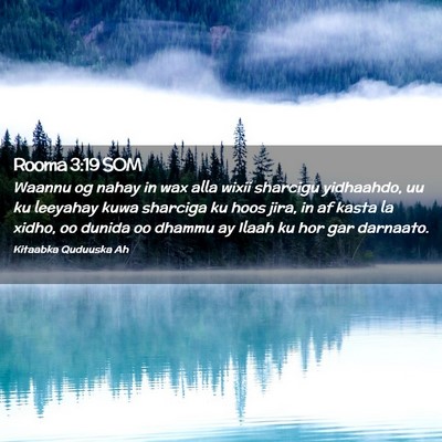 Picture 02 - Rooma 3:19 SOM - Waannu og nahay in wax alla wixii sharcigu - Bible Verse Picture