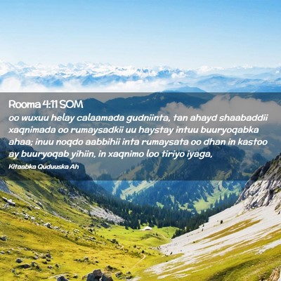 Picture 02 - Rooma 4:11 SOM - oo wuxuu helay calaamada gudniinta, tan ahayd - Bible Verse Picture