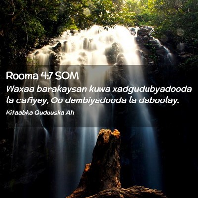 Picture 02 - Rooma 4:7 SOM - Waxaa barakaysan kuwa xadgudubyadooda la cafiyey, - Bible Verse Picture
