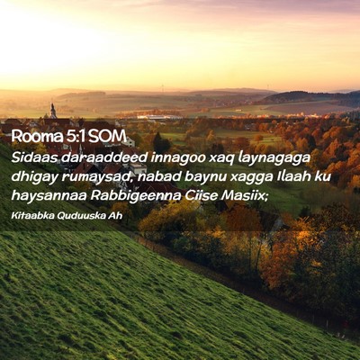 Picture 02 - Rooma 5:1 SOM - Sidaas daraaddeed innagoo xaq laynagaga dhigay - Bible Verse Picture