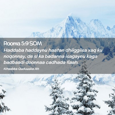 Picture 02 - Rooma 5:9 SOM - Haddaba haddaynu haatan dhiiggiisa xaq ku - Bible Verse Picture