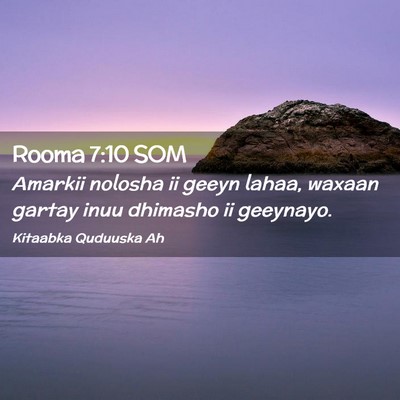 Picture 02 - Rooma 7:10 SOM - Amarkii nolosha ii geeyn lahaa, waxaan gartay - Bible Verse Picture
