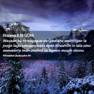 Picture 02 - Rooma 8:18 SOM - Waxaan ku tirinayaa in waxyaalaha wakhtigan la - Bible Verse Picture