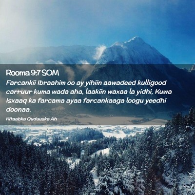 Picture 02 - Rooma 9:7 SOM - Farcankii Ibraahim oo ay yihiin aawadeed - Bible Verse Picture