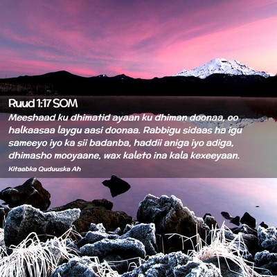 Picture 02 - Ruud 1:17 SOM - Meeshaad ku dhimatid ayaan ku dhiman doonaa, oo - Bible Verse Picture