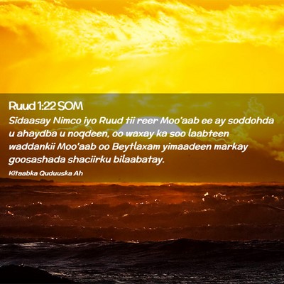 Picture 02 - Ruud 1:22 SOM - Sidaasay Nimco iyo Ruud tii reer Moo'aab ee ay - Bible Verse Picture