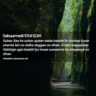 Picture 02 - Sabuurradii 101:8 SOM - Subax ilaa ka subax ayaan wada baabbi'in doonaa - Bible Verse Picture