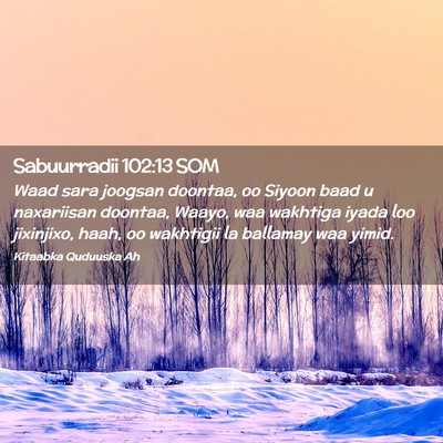 Picture 02 - Sabuurradii 102:13 SOM - Waad sara joogsan doontaa, oo Siyoon baad u - Bible Verse Picture