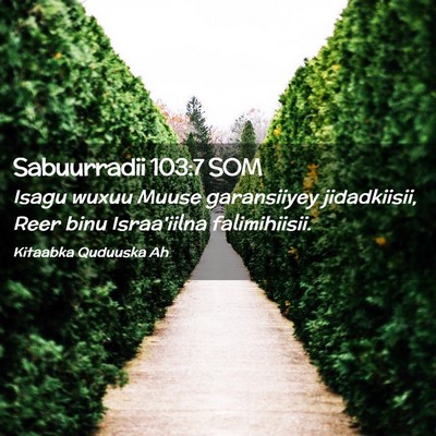 Picture 02 - Sabuurradii 103:7 SOM - Isagu wuxuu Muuse garansiiyey jidadkiisii, Reer - Bible Verse Picture