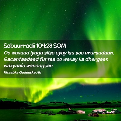 Picture 02 - Sabuurradii 104:28 SOM - Oo waxaad iyaga siiso ayay isu soo urursadaan, - Bible Verse Picture