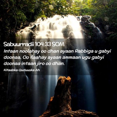 Picture 02 - Sabuurradii 104:33 SOM - Intaan noolahay oo dhan ayaan Rabbiga u gabyi - Bible Verse Picture